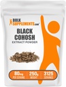 BulkSupplements.com Polvo Extracto Negro Cohosh - de Negro Cohosh Root, Suplemento Herbal - Vegan & Gluten Gratis, 80 mg por Serving, 250g (8.8 oz) (Pack of 1)