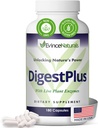 DigestPlus Digestive Enzymes - Enzymes de base vegetal para el soporte de la digestión, ayuda a reducir el soplado &amp; gas - Fórmula de enzima pura para la absorción de nutrientes - Suplemento de la digestión, 180 cápsulas