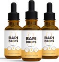 (3 Pack) Bari Drops, GLP-1, Bari Liquid Drops Suplemento, BariDrops Liquids Extract Formula, Bari Liquid Drops Review, Premium Lion All Natural Formula, Green Bottle 3 Bottles 3 Month Supply (6 Oz)