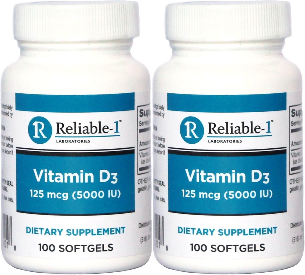 Vitamina D3 High Potency 5000 UI 100 Softgels por Bottle Pack de 2
