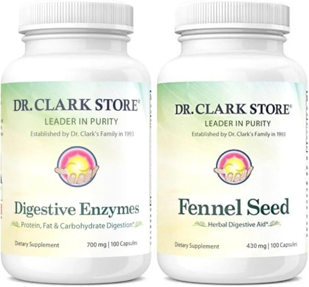 Dr Clark Store Kit Tummy Flat – 2 Fórmulas de Apoyo Digestivo para la Digestión Mejorada, Regularidad de Bowel " Gut Health – Suplemento de Ayuda Digestiva Natural
