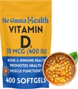 D3 10 mcg (400 UI) 400 Softgels ← Vitamina D3 Suplemento tóxico Vitamina D3 Softgels tóxico Esencial para la Absorción del Calcio Silencioso Suplemento dietético para el Hueso, Dientes, Musculo y Apoyo a la Salud Inmunitaria