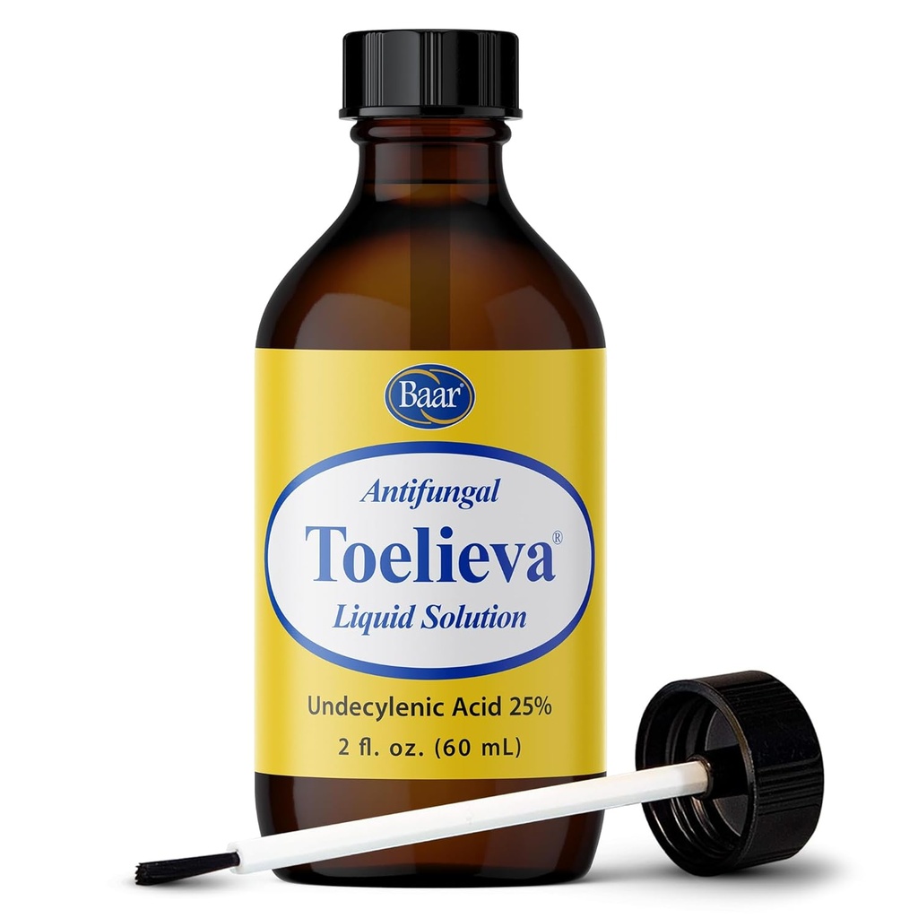 Productos Baar - Solución líquida antifúngica de Toelieva - 25% Ácido no decilénico, aceite de oliva orgánico, extracto de semilla de pomelo - máxima fuerza - lucha hongos bajo " Alrededor de uñas - 2 oz