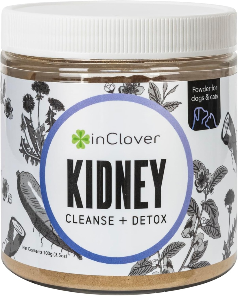 InClover Kidney – Suplemento de salud de vejiga y orina para gatos de perros - con Resveratrol (Fundado en cangrejos), L-Carnitina &amp; D-Mannose – Soporta una función renal sana y óptima