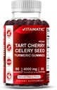 Cereza de Tarta Vitamática con Gummies Celery Seed - 4000mg Equivalente por Serving (de 10:1 Extracto 400 mg)