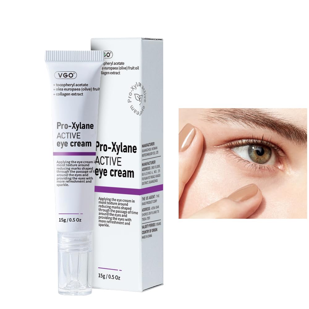 Crema Ojo VGO 2% Pro-Xylane Eye Repair Cream for Dark Circles " Puffiness Under Eyes, Pro Xylane + 6D Hyaluronic Acid to Firm Skin, Reduce las arrugas, líneas finas, 15g/0.5 Oz