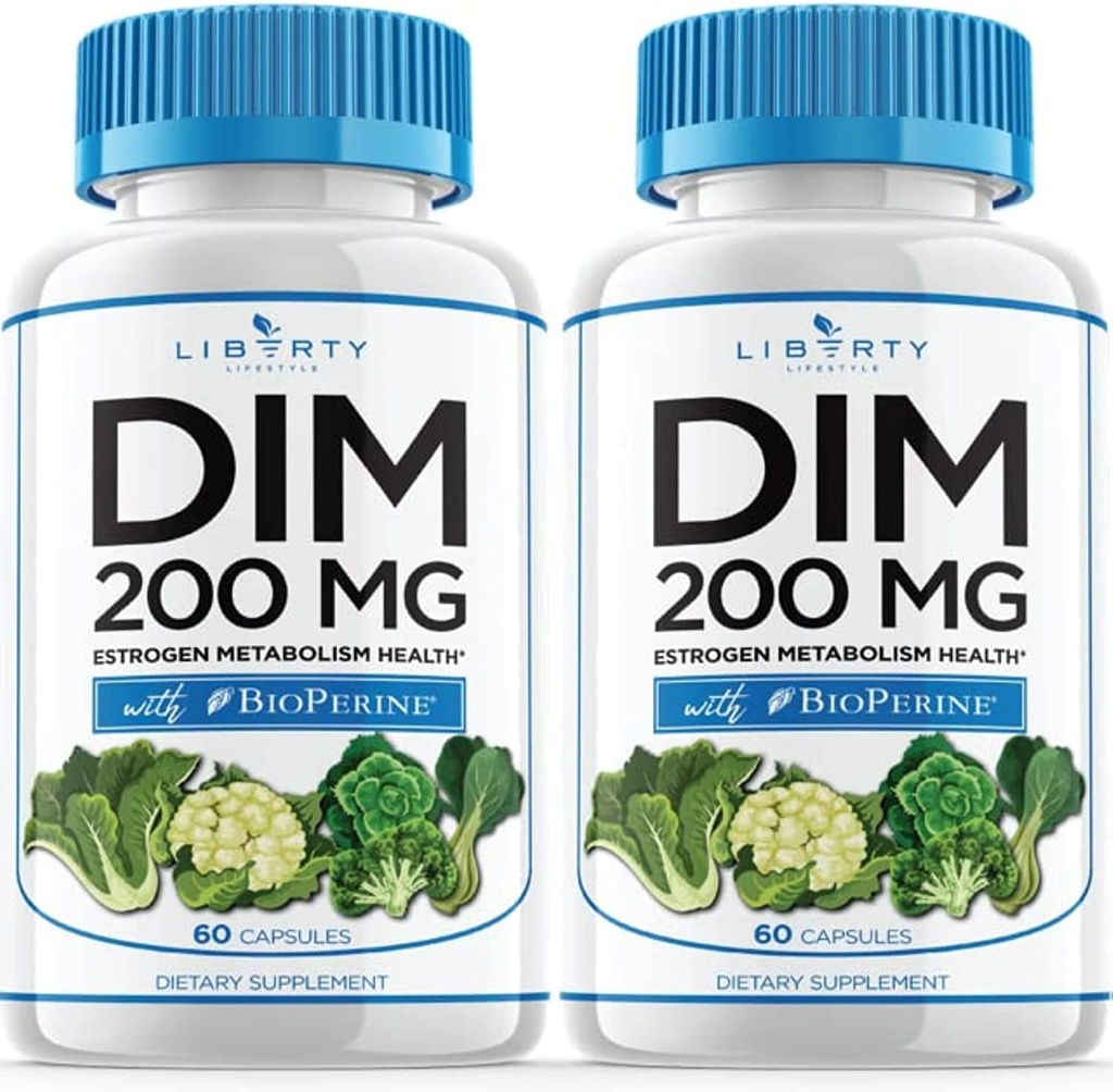 DIM Suplemento 200mg - DIM Diindolylmethane Plus BioPerine - Estrógeno Balance, Hormona Menopause Relief, Acne Treatment, Vegan - 120 Conde