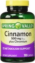 Spring Valley - Cinnamon 500mg Plus Chromium, Twin Pack, 2 Botellas de 180 cápsulas
