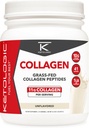 Ketologic Grass Fed Collagen Hydrolysate Powder (Unflavored) (1 LB) - 41 Servings, 11 G Collagen Por Serving, 10 G Protein Por Serving - Peptides Collagen alimentados por hierba
