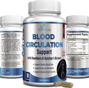 Suplemento de Circulación de Sangre - con Hawthorn, Carniceros Escoba, Castaña de Caballo, Arginina, Diosmin, Tratamiento de Veinas Varicosa, Apoyo Circulación - 90 cápsulas