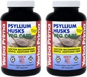 Yerba Prima Psyllium Husks Veg Caps - 180 Conde (2 Pack) (625mg) - Vegan, No GMO, Gluten Free, Colon Cleanser, Daily Fiber Supplement for Gut Health & Regularity