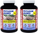 Yerba Prima Psyllium Husks Veg Caps - 180 Conde (2 Pack) (625mg) - Vegan, No GMO, Gluten Free, Colon Cleanser, Daily Fiber Supplement for Gut Health & Regularity