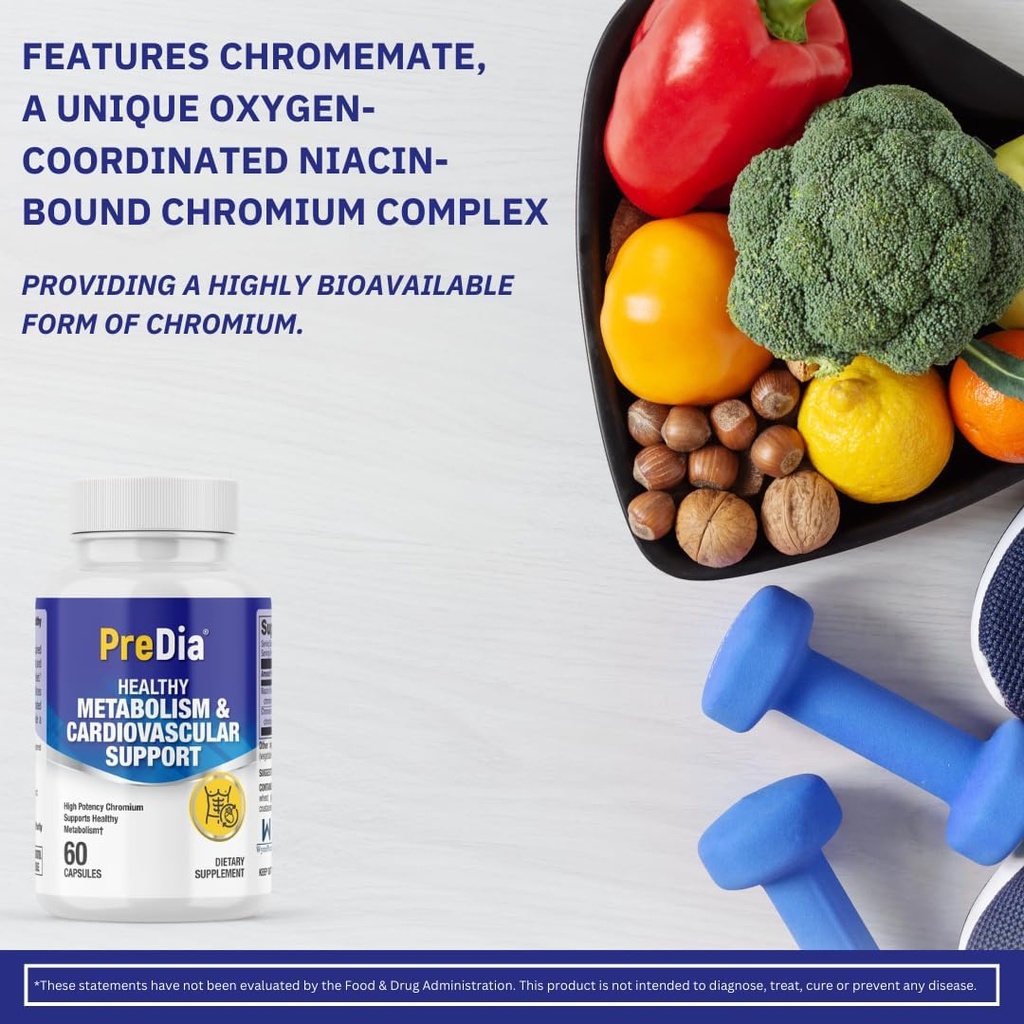 PreDia - Healthy Metabolism & Cardiovascular Support Health - (Chromium 200mcg)