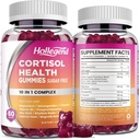 Suplementos Cortisol para Mujeres Hombres, Gummies Cortisol con Ashwagandha, Magnesio, L-Theanine, Phosphatidylserine, B6 para Cortisol Detox, Relax, Sleep, Focus, Sugar-Free, Vegan, 120