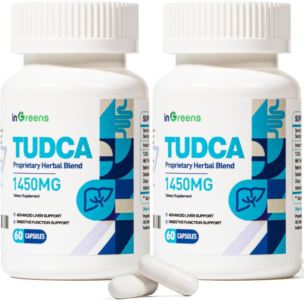 1450MG TUDCA Liver Supplement, Bile Salts Liver Support Supplement Complex, Liver Health for Liver Kidney Cleanse Detox and Repair, 60 Capsules