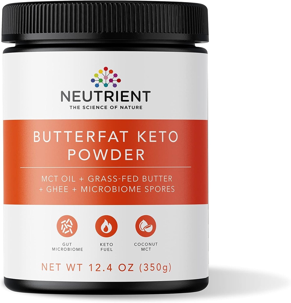 Neutriente Keto MCT Petróleo Polvo tóxico con aceite de MCT de origen coco " Ghee with Grass Fed Butter ← Delicious Morning Keto Coffee Creamer for Ketosis Support  durable Fuel for Body & Brain