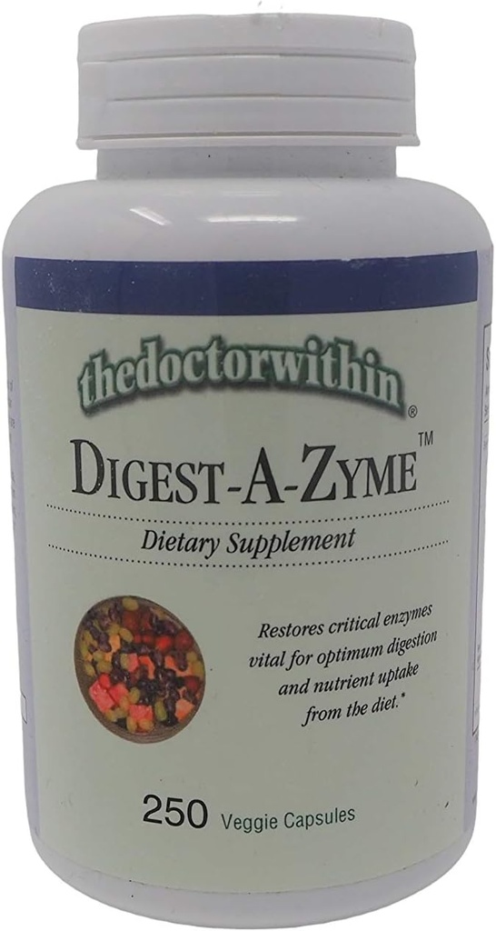 El Doctor Inside - Digest-A-Zyme - Restores Critical Digestive Enzymes - 250 Veggie Capsules
