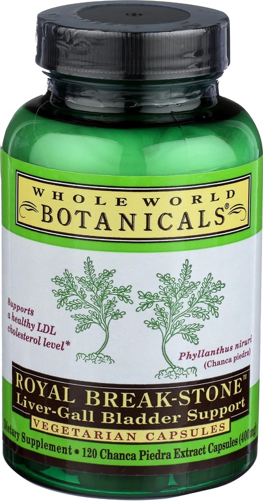 Botánicos de todo el mundo Royal Chanca Piedra (Break-Stone) Hígado Gall Bladder Soporte - 400 mg - 120 cápsulas vegetarianas