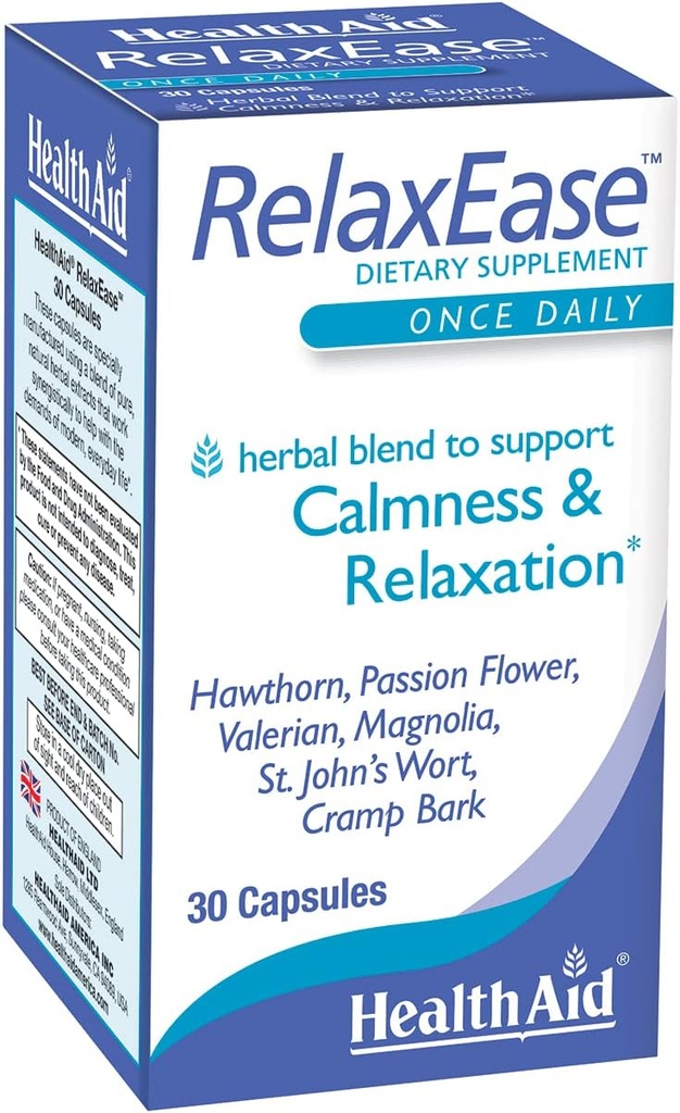RelaxEase, Herbal Blend para apoyar la armonía y la tranquilidad, una vez Daily, 30 ct, ayuda a promover la salud y la relajación