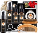 XIKEZAN Beard Kit for Men Grooming & Care w/Beard Conditioner, Wash, Oil, Balm, Brush, Comb,Birthday Fathers Valentines Gifts for Men Him Dad Husband Boyfriend Christmas Gifts Mens Stocking Stuffers