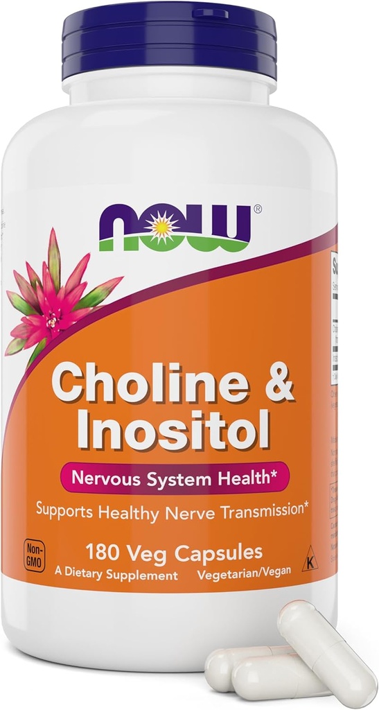 Ahora Choline " Inositol, 180 cápsulas vegetarianas