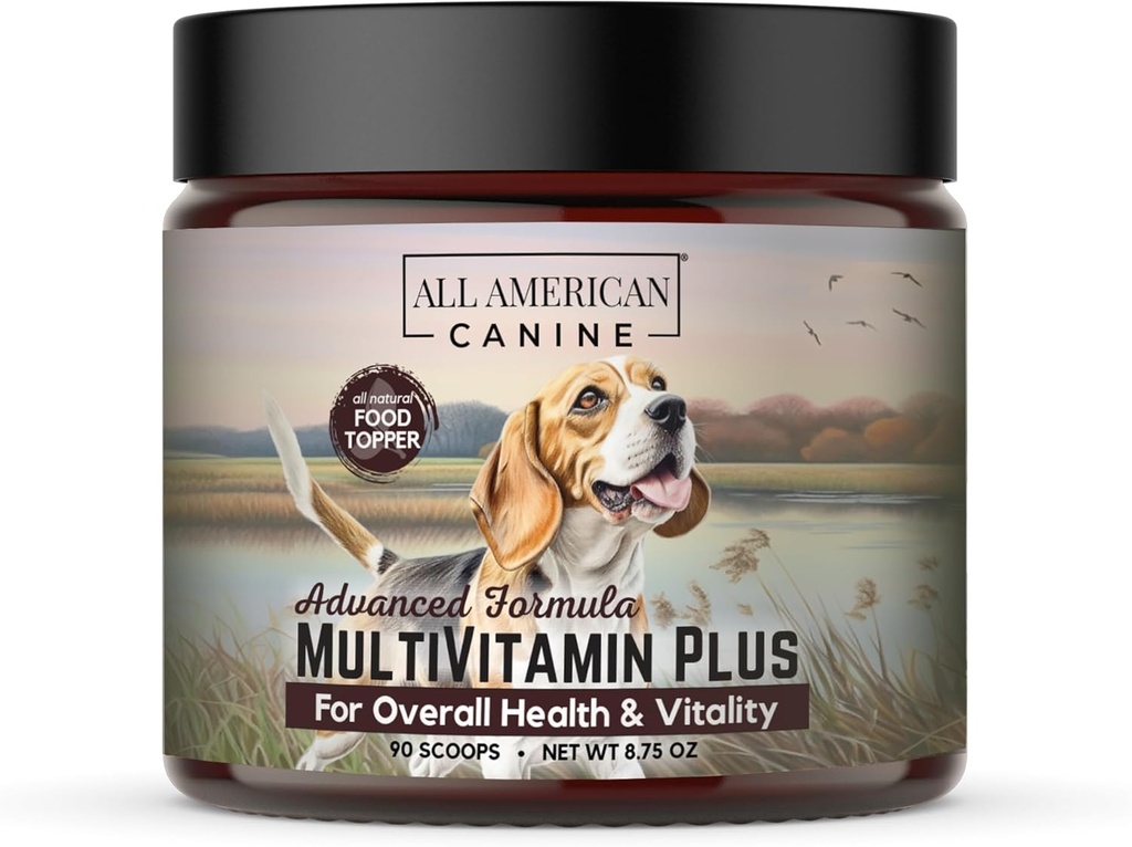 Multivitamin Powder - Glucosamine & Chondroitin for Joint Health, Digestive Enzymes & Probiotics for Immunity, Skin & Coat, Beef Flavor 90 Servings