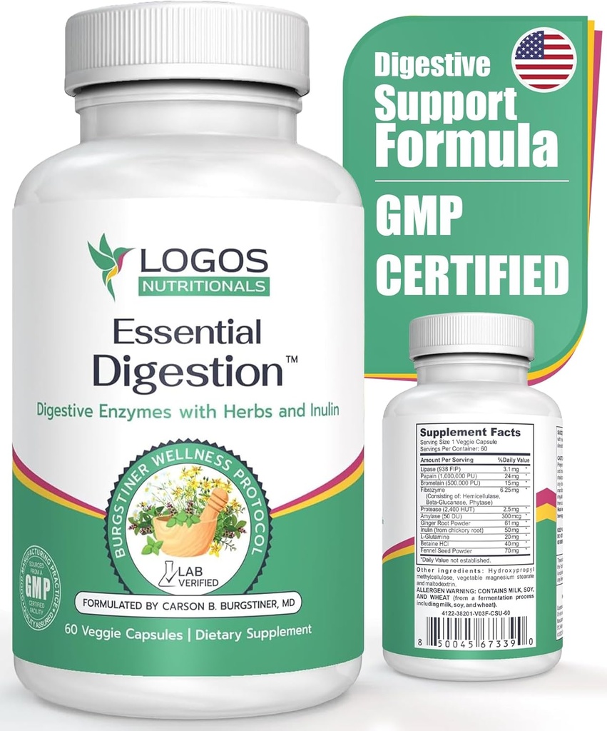 Digestión esencial 90 Veggie Caps - Enzymes Digestivos para mejorar la salud digestiva y Gut y aliviar los problemas digestivos - para hombres y mujeres