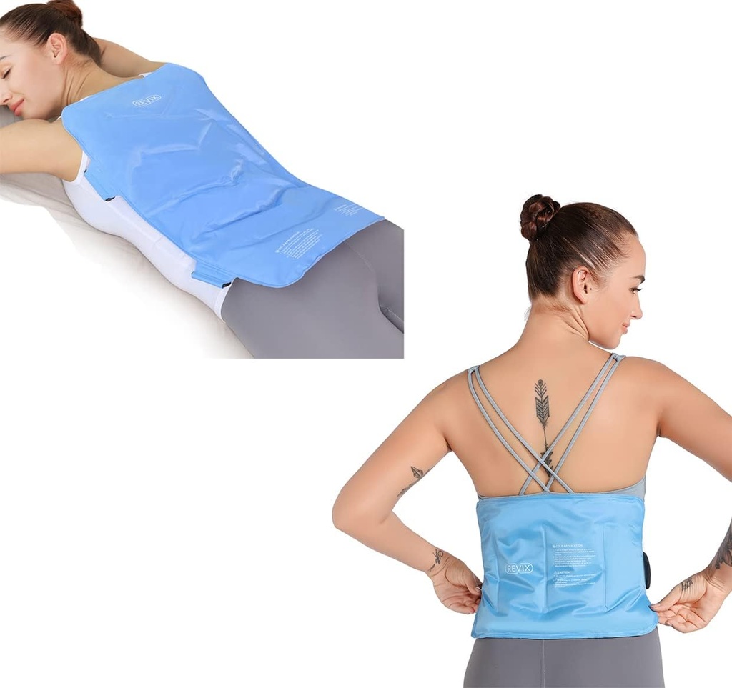 REVIX Full Back Ice Pack for Injuries Reusable and Gel Ice Pack for Lower Back Injuries