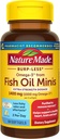 Nature Made Extra Strength Burp Less Fish Oil Omega 3 Suplementos 1400 mg Minis, Omega 3 Fish Oil as Ethyl Esters for Healthy Heart Brain Eyes Support, 60 Softgels, 30 Day Supply