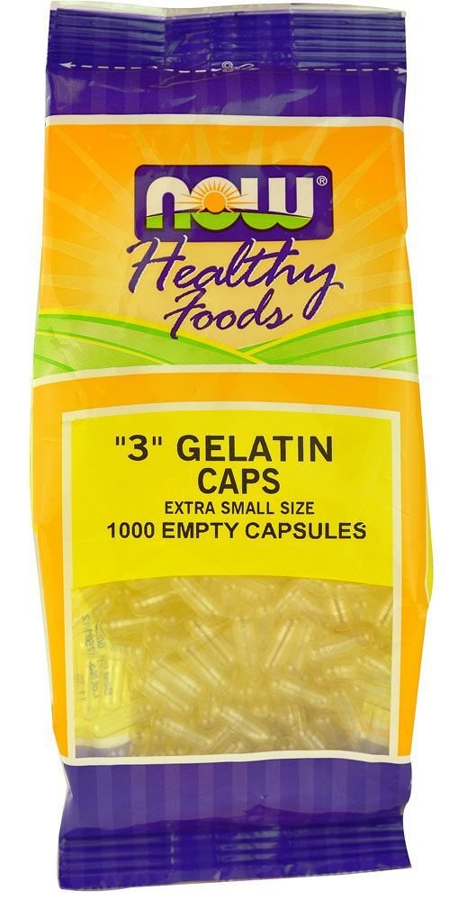 AHORA Alimentos - Gelatin Empty Capsules '3' Tamaño (Extra Tamaño pequeño) - 1000 Gelcaps