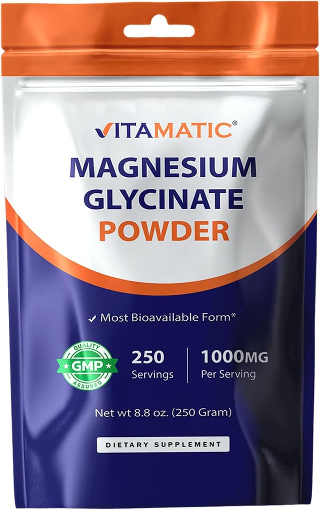 Magnesio vitamático (desde el óxido Glycinate) - Apoya el músculo, la articulación y la salud cardíaca 250 gramos