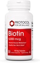 PROTOCOLO PARA LA VIDA BALANCE Biotina 5,000mcg - Vitamina B7 Suplemento - Pelo, Piel, Nails Soporte - para el metabolismo de carbohidratos " Crecimiento de células - Biotina Vitamina B cápsulas - 90 caps