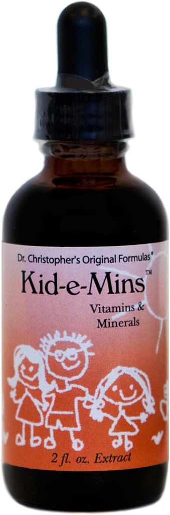 Fórmulas originales Kid-E-Mins Vitaminas &amp; Minerales, Natural Orange Flavor, Niños Multivitamina líquido, 2 oz