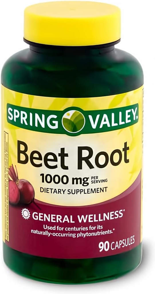 Spring Health Valley Beet Root Dietary Supplement, 1000 mg, 90 Count + Your Vitamin Guide©