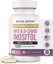 Swiss Activa+ Labs Myo Inositol Suplemento " D-Chiro Inositol Supplement - Premium Hormone Balance for Women " PCOS Supplements - Regulate Menstrual Cycle - Ovarian Support - 30 Days Supply