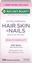 Bounty Optimal Solutions Hair Skin & Nails Extra Strength Softgels, 150 Cuenta
