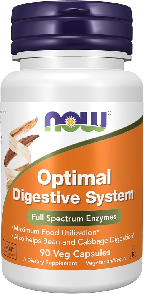 AHORA Suplementos Alimentarios, Sistema Digestivo Optimal, Enzimas Full Spectrum, 90 cápsulas Veg