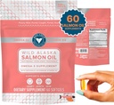 Trident Seafoods Pure Catch Wild Alaskan Fish Oil for Women + Vitamin D3 - Omega-3 Salmon Fish Oil Suplemento - EPA y DHA - 60 Conteo Daily Citrus Soft Gel - Soporte conjunto, piel y salud cardíaca