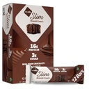 NuGo Slim Dark Chocolate Brownie Crunch, 16g Protein Bar, Gluten Free, Non-GMO, Kosher, Keto Friendly, Low Carb, 12 Condes
