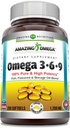 Increíble Omega 3.6.9 Suplemento Silencio 1200 Mg Silencio Lemon Flavor ← Fórmula Única de Aceite Flaxseed, Aceite de Borage, Ácidos Grasos Silenciosos No-GMO ANTE Gluten-Free TEN Made in USA (1 Pack TEN 250 Softgels)