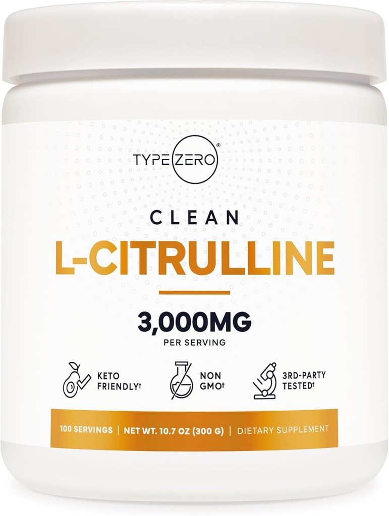 Tipo Zero L-Citrulline Base Polvo, 3000mg Por Serving - 100 Servimientos