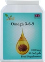 Ved Omega 3-6-9 Suplemento Alimentario softgel, del aceite de Flaxseed de prensa fría, 1000 mg 90 Gel blando - 90 días de suministro.