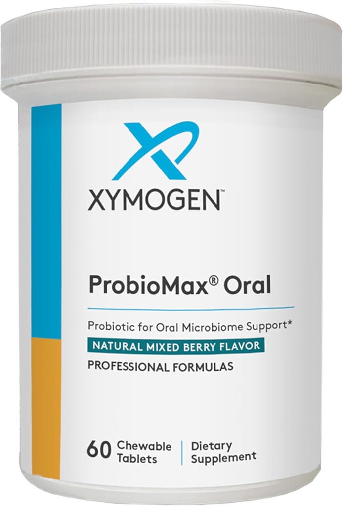 Probióticos orales XYMOGEN para Gum Health + Cuidado dental - ProbioMax - Probióticos dentales para un ratón saludable con bifidobacterium Lactis (60 Tabletas)