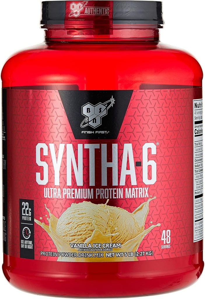 BSN SYNTHA-6 Polvo de proteínas, crema de hielo de vainilla, 80 onzas