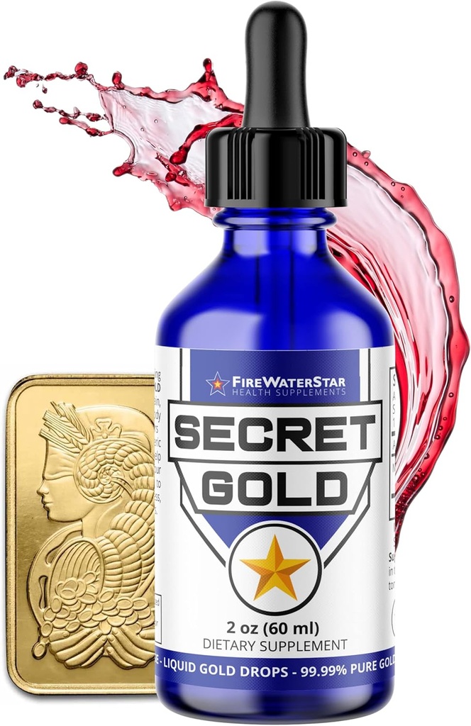 FWS Colloidal Gold Liquid Drops, Ascension Meditation Espirit Aid Brain Boost, Enhance Awareness Clarity Dreams Intuition, Made from 99.99% Pure Swiss Gold, 100 ppm, Ruby Red, Real 24K