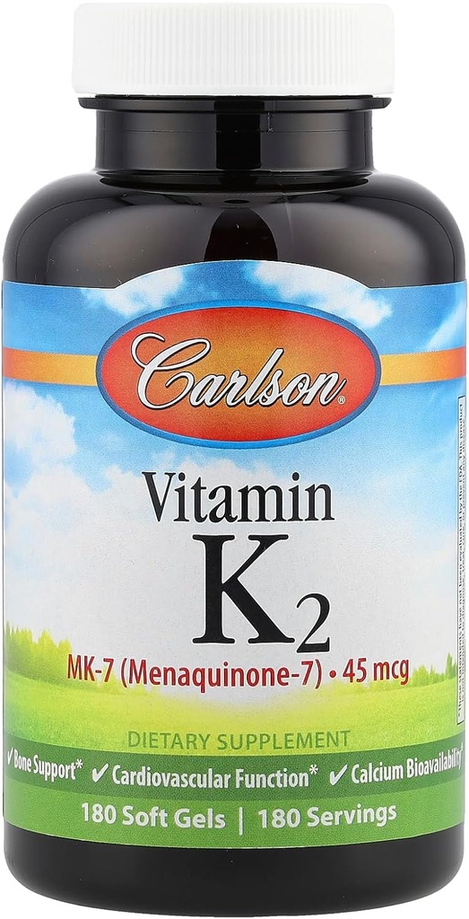 Laboratorios Carlson Vitamina K2-7 45 MCG Suplemento Mineral Softgels, 180 Conde