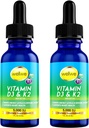 2 Botellas Vitamina Líquida D3 K2 gota 5000 UI con aceite MCT - Vitamina Líquida Vegan Suplemento D para los niveles de energía más altos, sistema de humedad e inmune, sin olor, libre de gluten, sin gluten, 2 Fl Oz
