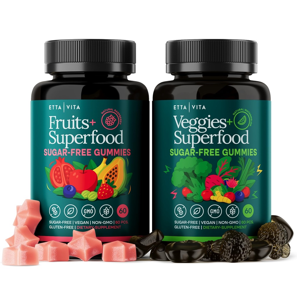 Todos los días Debloat " Detox Frutas y verduras sin azúcar Gummies - Apoyo energético con fruta de superalimentos y suplemento vegetal (120 Chews) sin crueldad, vegano, libre de gluten, fruta y vitamina vegetal