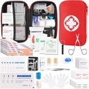 Mini kit de primeros auxilios, kit de emergencia con suministros de primeros auxilios 201PCS y bolsa compacta impermeable, kit médico de supervivencia para la oficina del coche del hogar