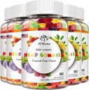 5 Packs Orgánica de cáñamo Gummies de alta potencia con aceite de cáñamo puro extracto de aceite de cáscara vegana comestible - no GMO, vegano, bajo azúcar